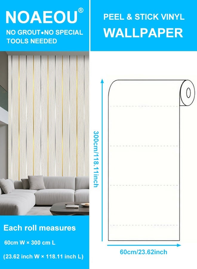 نوايوو ألواح جدارية فاخرة ثلاثية الأبعاد، مقاس 23.6 بوصة × 118 بوصة، ألواح جدارية مقاومة للماء، سهلة اللصق، ورق جدران ذاتي اللصق لتزيين الجدران، مناسبة لغرفة المعيشة، غرفة النوم، المكتب، جدار خلفية التلفزيون (J034) - Image 2